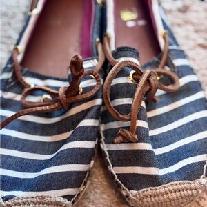 Sperry Top-Sider Striped Espadrille Flats | Nautical Canvas Boat Shoes Size 8